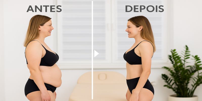 Resultado de tratamento de harmonização corporal feminina